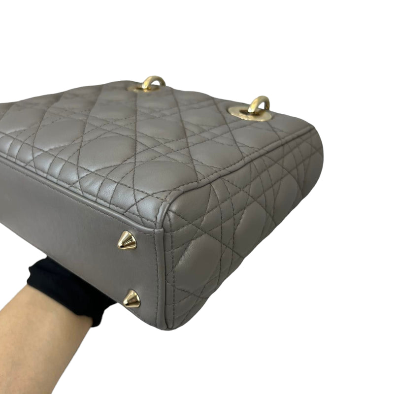 Lady Dior ABC Lambskin Small Grey GHW