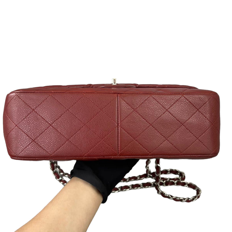 Classic Double Flap Jumbo Caviar Red SHW