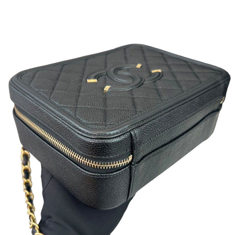 Medium CC Filigree Caviar Vanity Black GHW