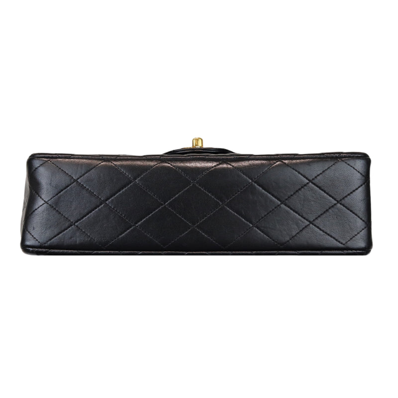 Medium Flap Lambskin Black GHW