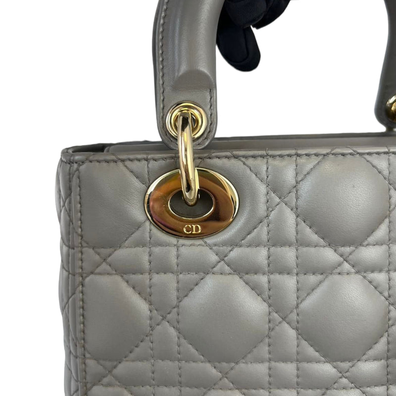 Lady Dior ABC Lambskin Small Grey GHW