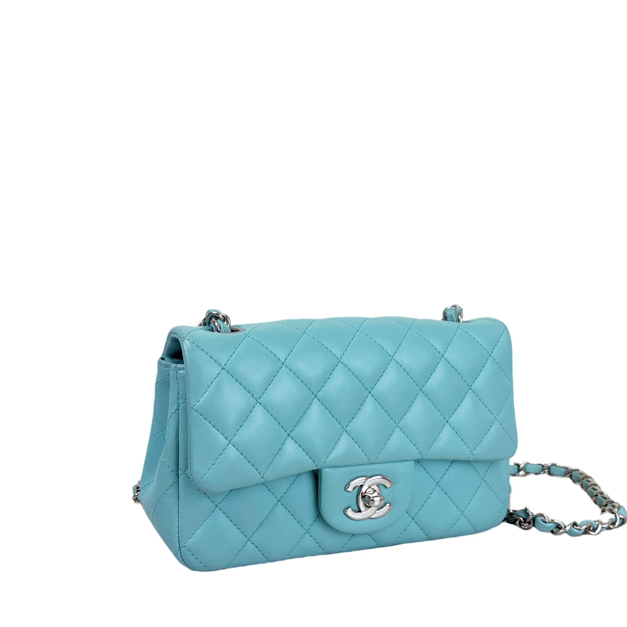 Mini Rectangal Flap Lambskin Blue SHW – Bag Religion