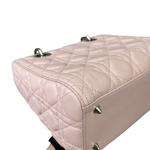 Limited Edition Cannage Lady Dior Medium Python Handle Light Pink GHW