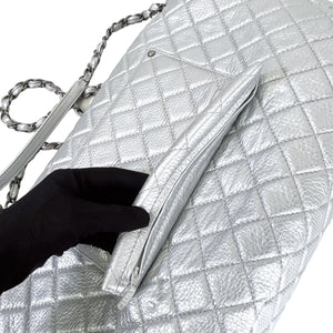 XXL Airline Flap Calfskin Quilted Silver RHW