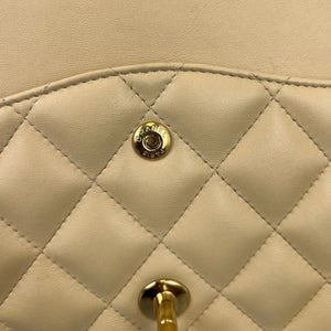 Chanel Double Flap Jumbo Beige Lambskin GHW