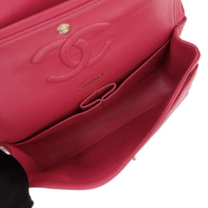 Double Flap Medium Caviar Quilted Dark Pink GHW