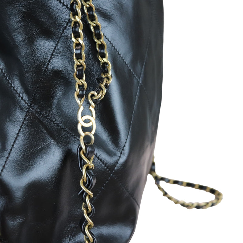 Black Quilted 22 Backpack GHW