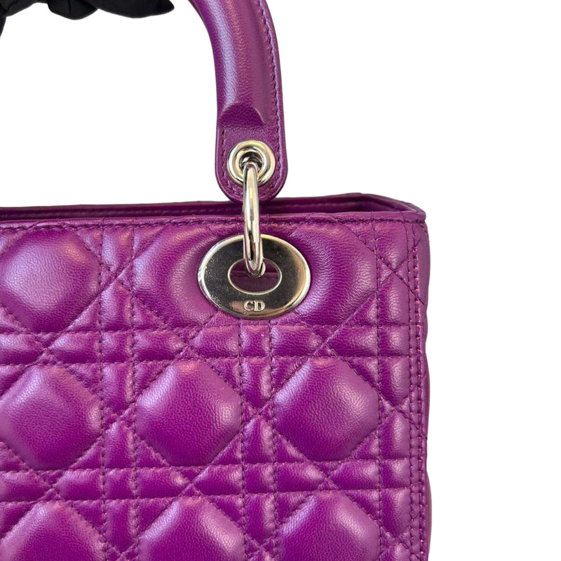 Lady Dior Medium Lambskin Purple SHW