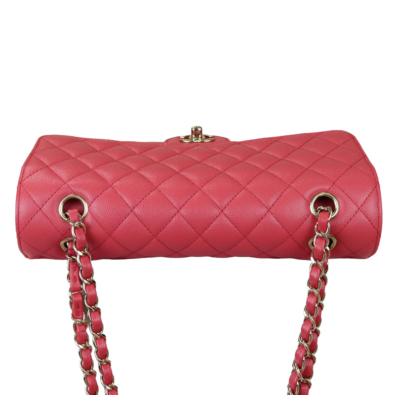 Medium Classic Double Flap Caviar Pink GHW