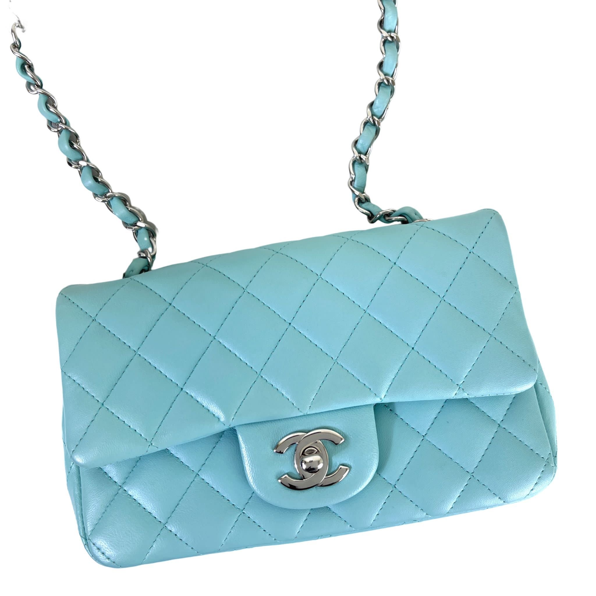 Mini Rectangal Flap Lambskin Blue SHW – Bag Religion