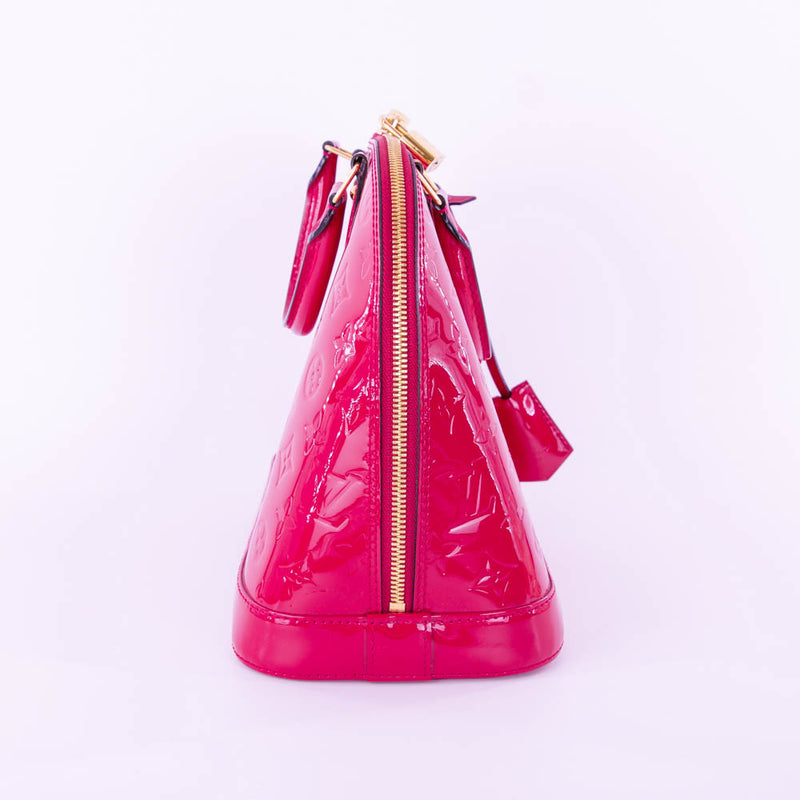 Louis Vuitton Alma Vernis Bb Rose Indien Red Patent Leather