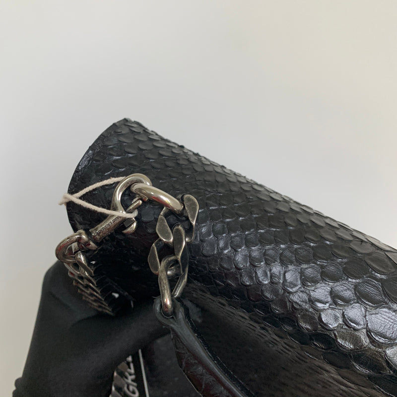 Python Embossed Calfskin Monogram Large College Bag
