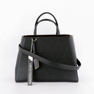 2Jours Medium Leather Tote in BlackFendi Black Tote | Fendi Black Tote Bag | Bag Religion