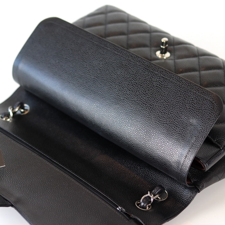Jumbo Classic Flap Black Caviar Leather with SHW