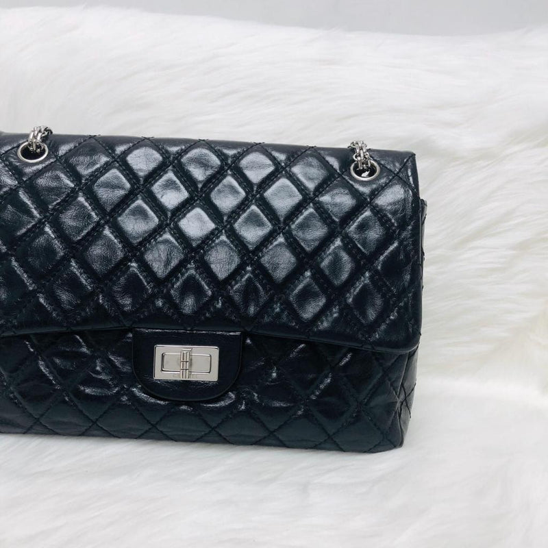 Reissue 227 Aged Calfskin Leather Black Silver Hardware