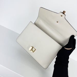 Sylvie Small Shoulder Bag in White GHW