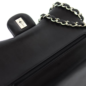 Jumbo Double Flap in Black Lambskin with SHW