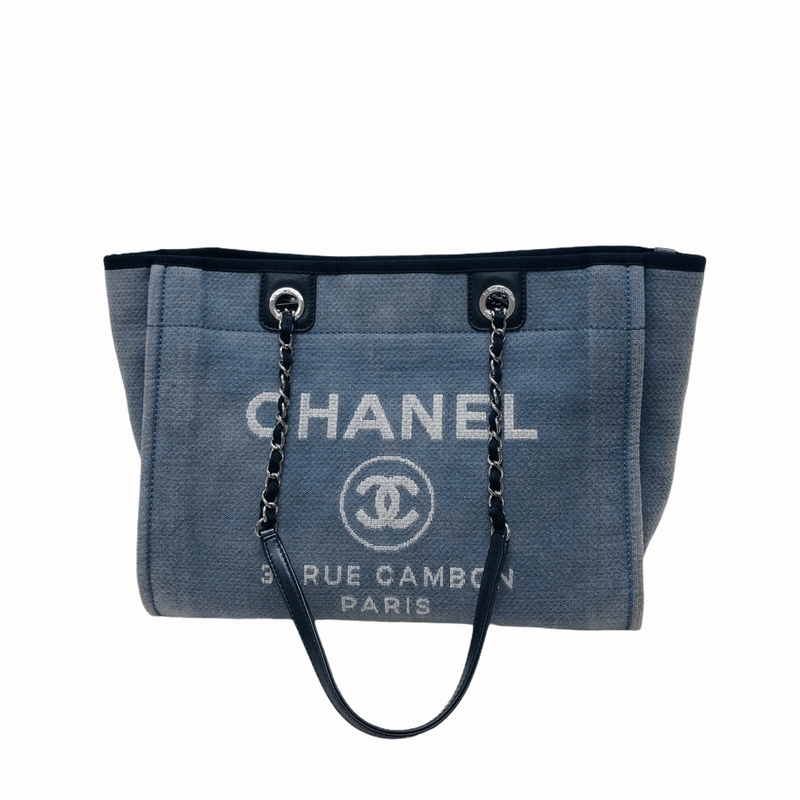 Deauville Large Denim Canvas Tote Bag with SHW