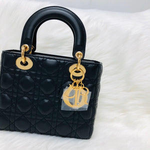 Cannage Lambskin Lucky Badges My Lady Dior Small Black