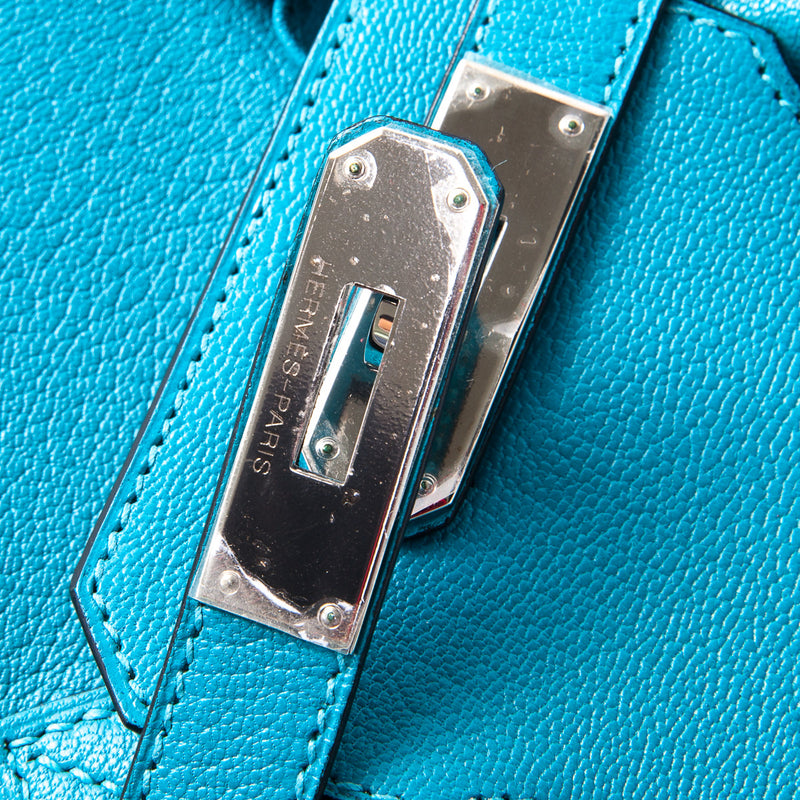 Birkin 30 Turquoise in Chèvre Leather PHW
