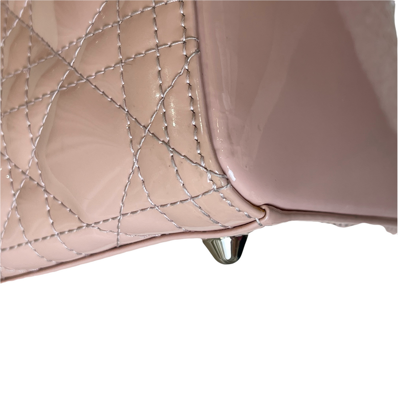 Lady Dior Large Patent Pink SHW