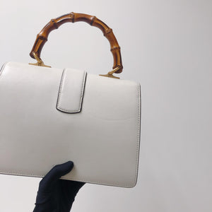 Calfskin Medium Dionysus Bamboo Handle Bag White Blue Red
