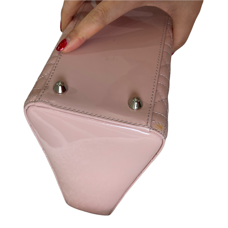 Lady Dior Large Patent Pink SHW