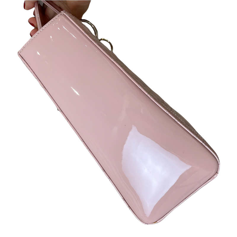 Lady Dior Large Patent Pink SHW