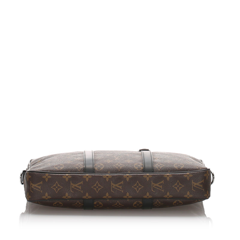 Louis Vuitton Porte-Documents Voyage PM Monogram Macassar Canvas Bag