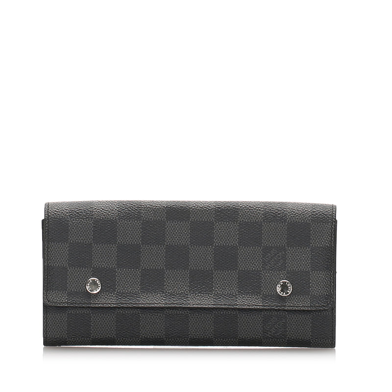 Louis Vuitton Damier Graphite Portefeuille Long Modulable Wallet Black