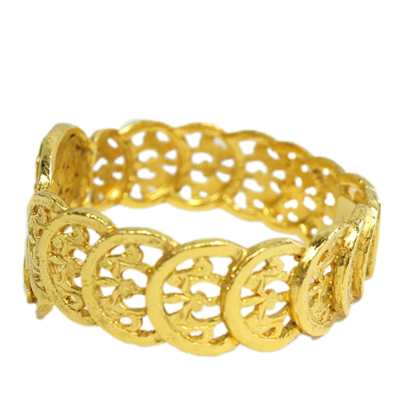 Gold-Tone Metal Body CC Bangle