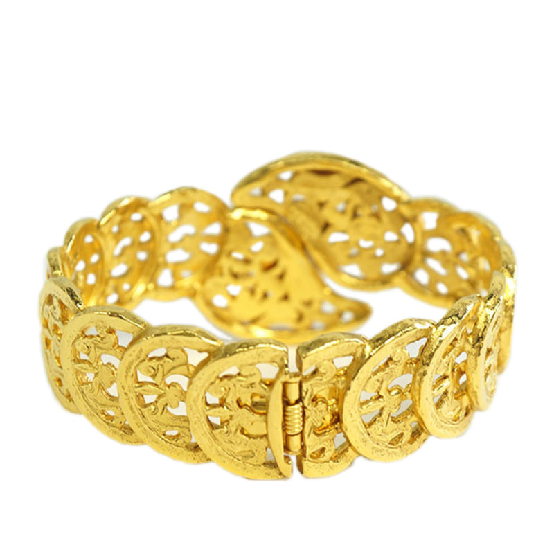 Gold-Tone Metal Body CC Bangle
