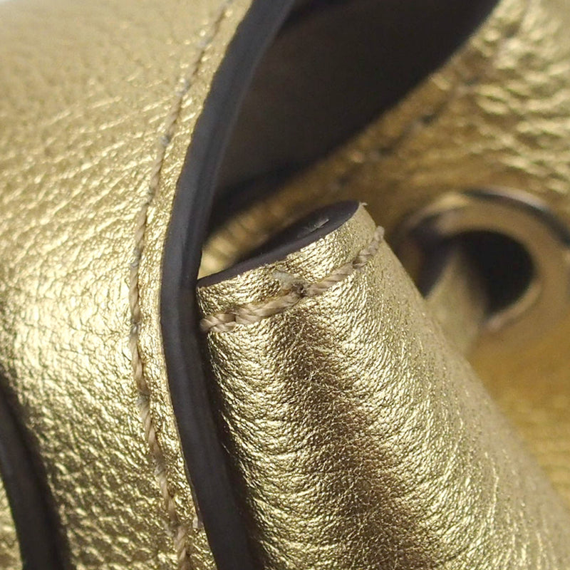 Mini Metallic LockMe Backpack in Metallic Leather Body