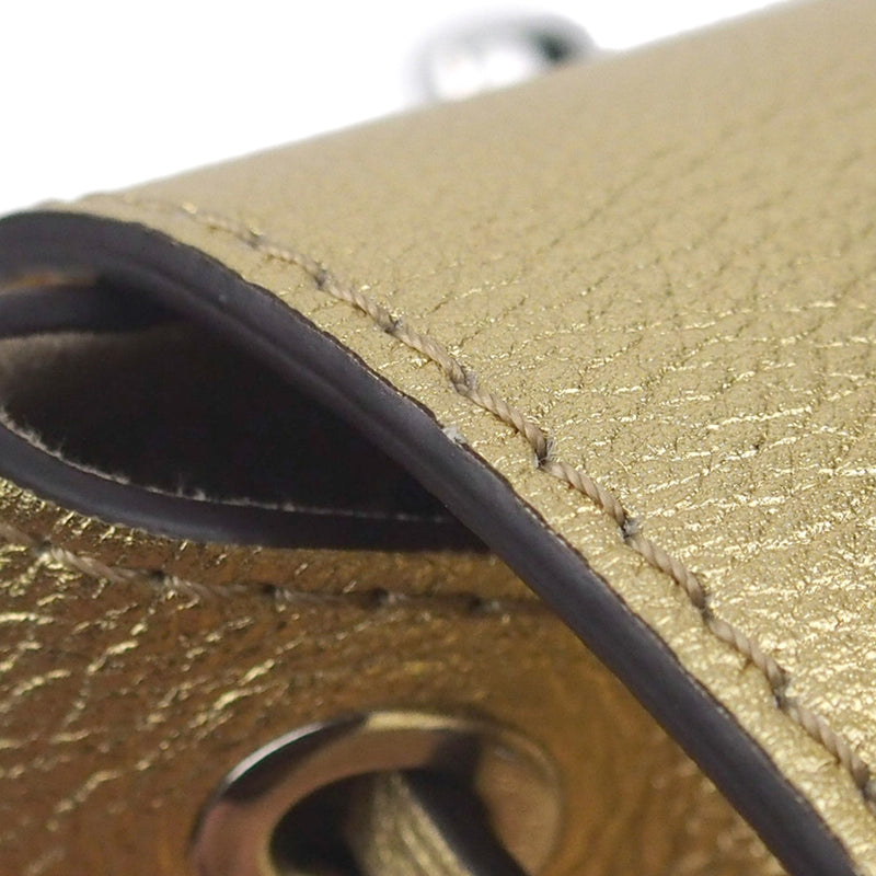 Mini Metallic LockMe Backpack in Metallic Leather Body