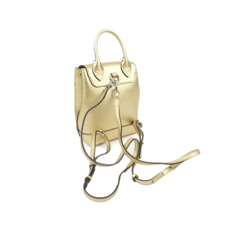 Mini Metallic LockMe Backpack in Metallic Leather Body