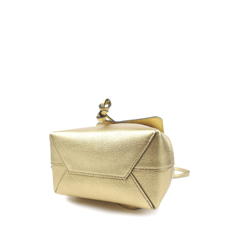 Mini Metallic LockMe Backpack in Metallic Leather Body