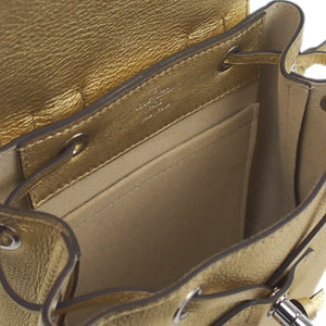 Mini Metallic LockMe Backpack in Metallic Leather Body