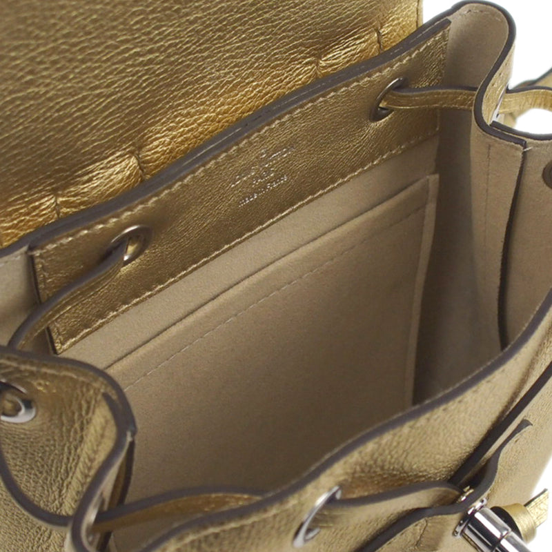Mini Metallic LockMe Backpack in Metallic Leather Body