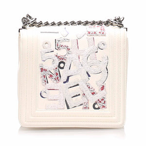 Chanel No 5 Graffiti Boy Flap Bag White