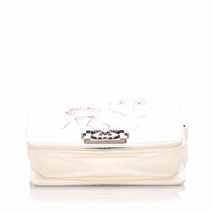 Chanel No 5 Graffiti Boy Flap Bag White