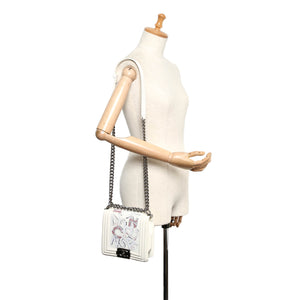 Chanel No 5 Graffiti Boy Flap Bag White