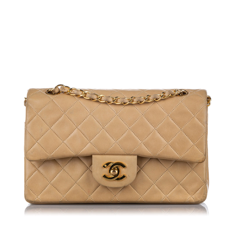 Classic Medium Lambskin Double Flap Bag Brown - Bag Religion