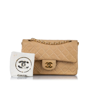 Classic Medium Lambskin Double Flap Bag Brown - Bag Religion