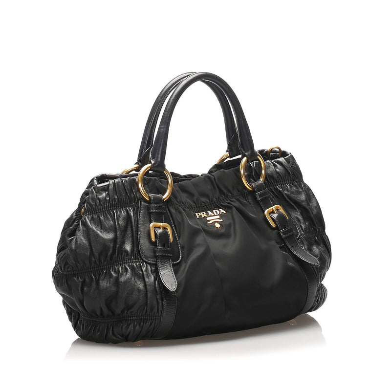 Tessuto Nappa Gaufre Satchel Black - Bag Religion
