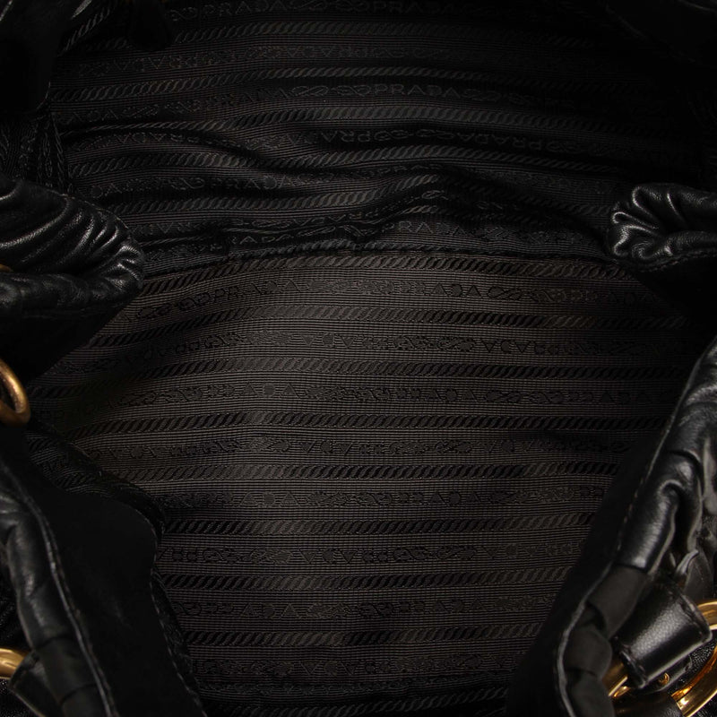 Tessuto Nappa Gaufre Satchel Black - Bag Religion