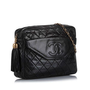 Chanel CC Classic Lambskin Leather Crossbody Bag Black