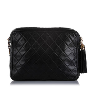 Chanel CC Classic Lambskin Leather Crossbody Bag Black