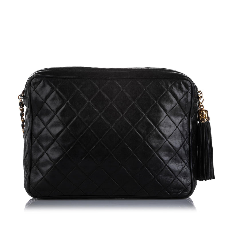 Chanel CC Classic Lambskin Leather Crossbody Bag Black