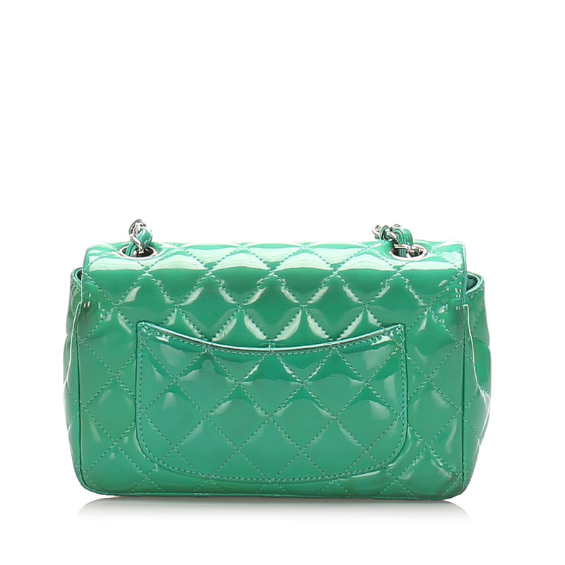 Classic Mini Rectangle Patent Leather Flap Bag