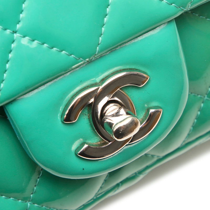 Classic Mini Rectangle Patent Leather Flap Bag